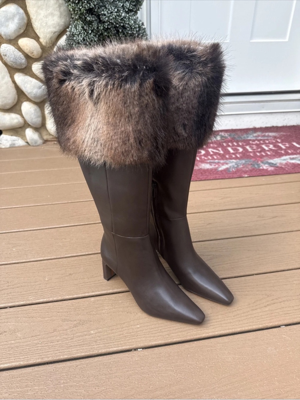 Sam Edelman Sylvia knee high boot size 8.5 Wide calf chocolate Brown